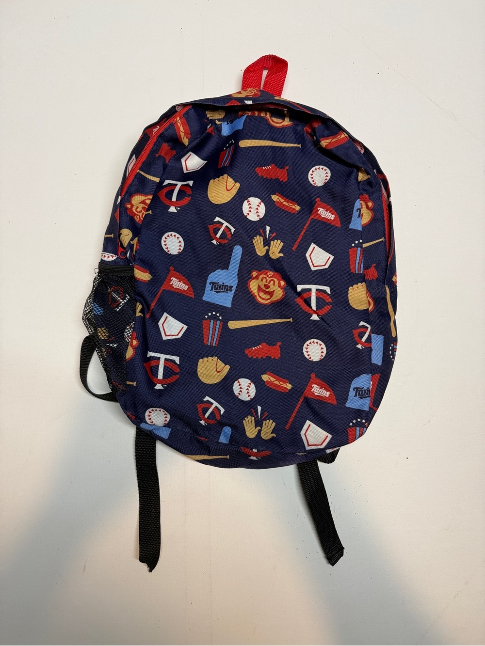 Target Kids Navy Twins Baseball Print Backpack with Red Accents